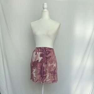 Urban Outfitters Swirl Mini Skirt - Pink and White